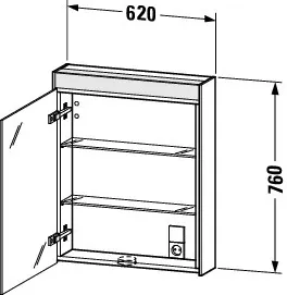 Duravit Spiegelschrank „Brioso“ 62 × 76 × 14,8 cm