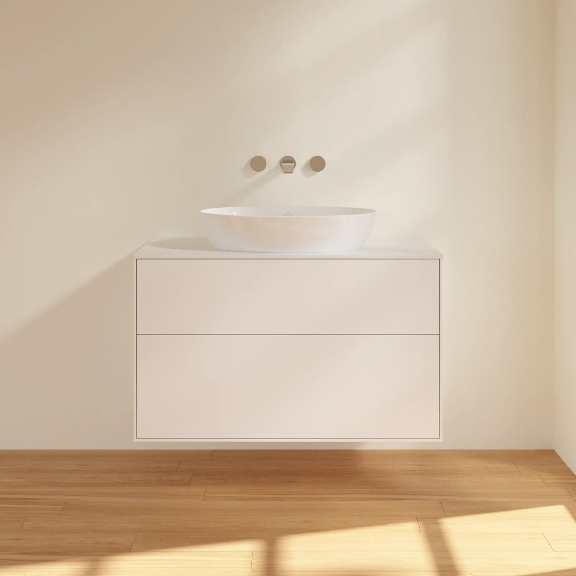 Villeroy & Boch Waschtischunterschrank „Finion“ für Schrankwaschtisch 1000 × 603 × 501 mm White Matt Lacquer, für Becken mittig, ohne Hahnlochbohrung Villeroy & Boch Waschtischunterschrank „Finion“ für Schrankwaschtisch 1000 × 603 × 501 mm White Matt Lacquer, für Becken mittig, ohne Hahnlochbohrung