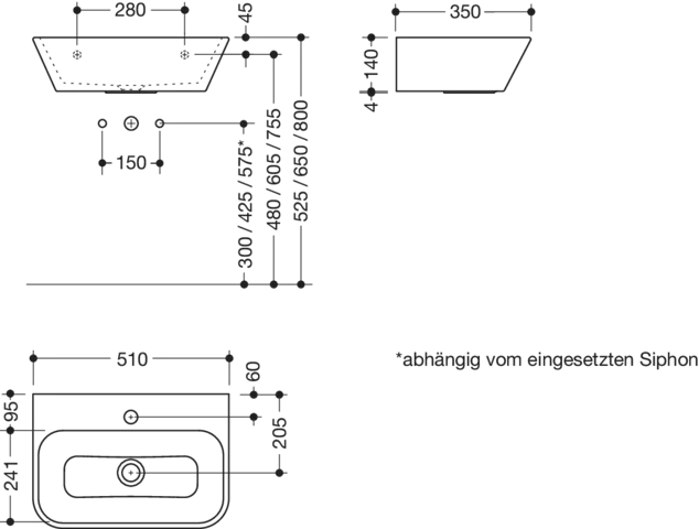 Wandwaschtisch in Aquablau Wandwaschtisch in Aquablau