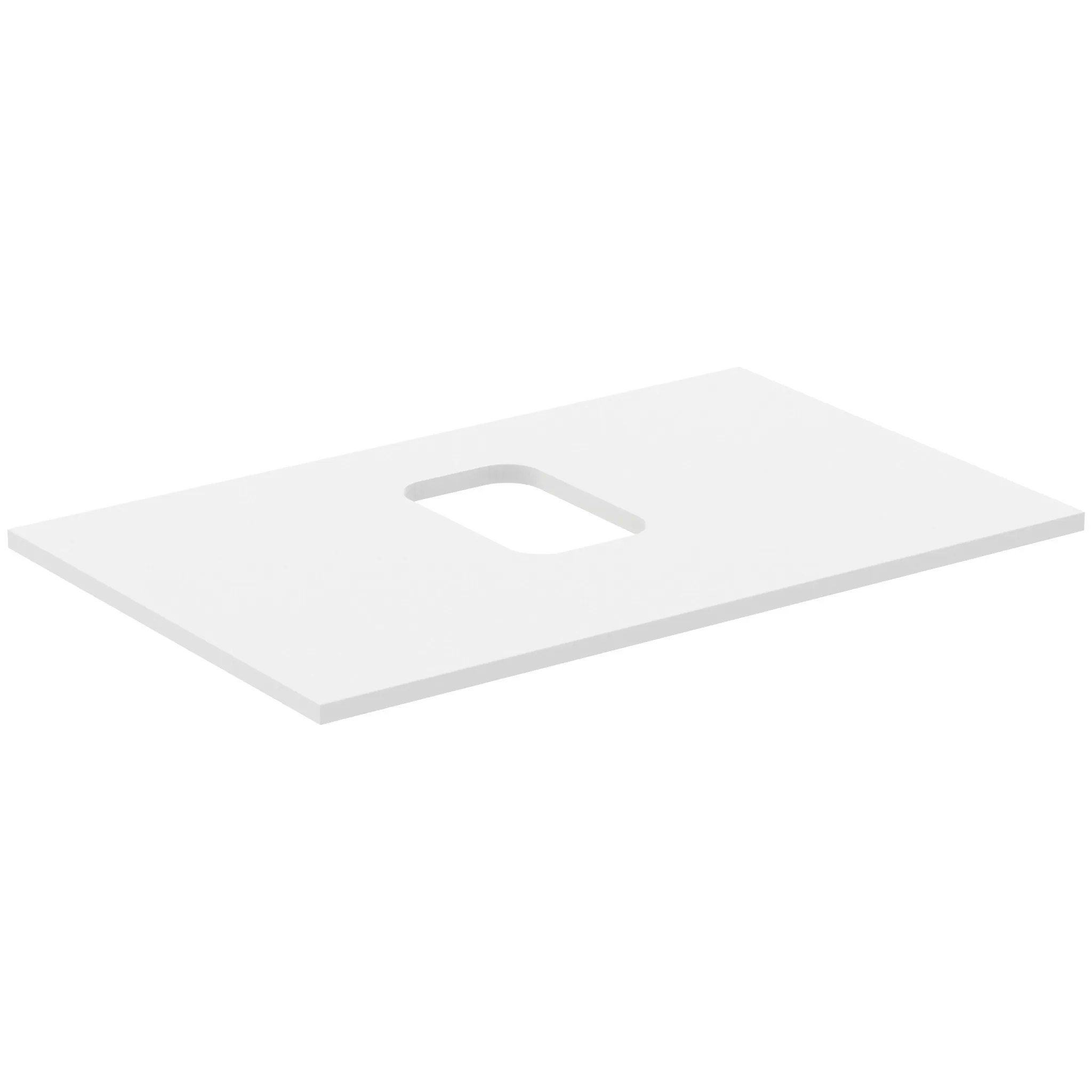 Waschtischplatte i.life B mittiger Ausschnitt für eine Schale 802x507x18mm Weiß matt Waschtischplatte i.life B mittiger Ausschnitt für eine Schale 802x507x18mm Weiß matt