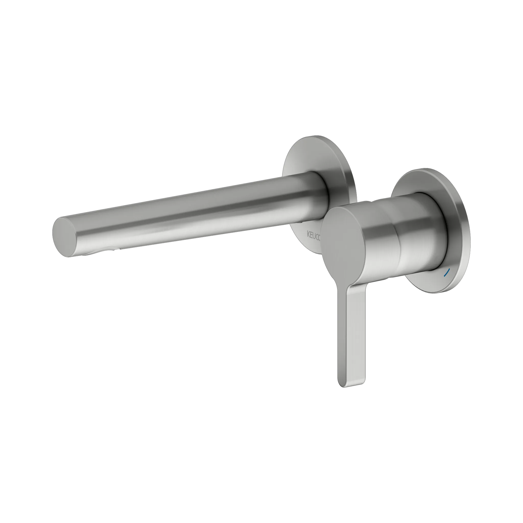 KEUCO EDITION 400 Einhebel-Waschtischmischer Unterputz 2 Loch Wandmontage Ausladung 165 mm Edelstahl-finish