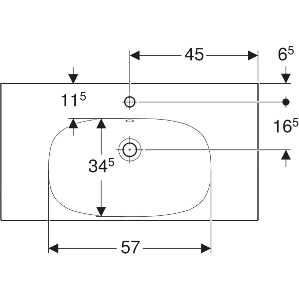 Wandwaschtisch mit Ablagefläche „Acanto“, rechteckig, Ablagefläche links und rechts 90 × 48,2 cm Wandwaschtisch mit Ablagefläche „Acanto“, rechteckig, Ablagefläche links und rechts 90 × 48,2 cm