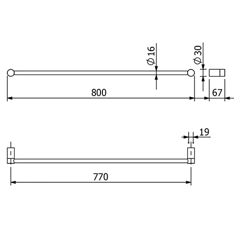 Kludi VELA R Badetuchhalter L=800MM Brushed Gold