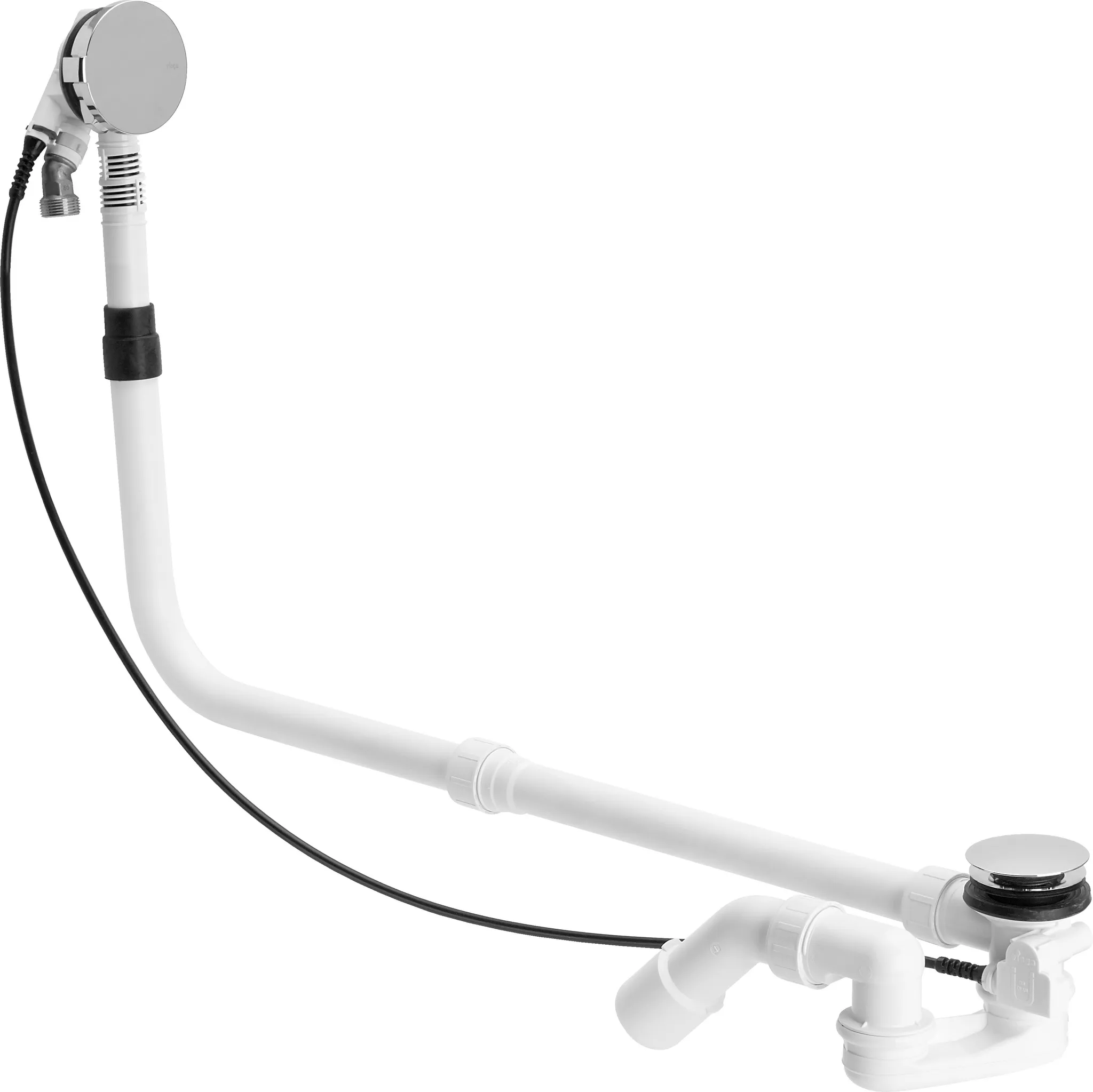 Viega Ab- und Überlaufgarnitur mit Zulauffunktion Modell 6161.70 „Multiplex Trio“ 6161.70 in 1070 mm × DN40 / 50 verchromt 11 cm