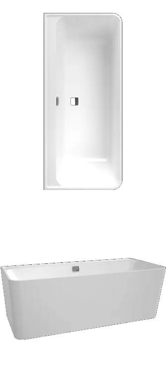 Villeroy & Boch Badewanne „Collaro“ vorwand rechteck 179,5 × 79 cm, mittig in Weiß Alpin