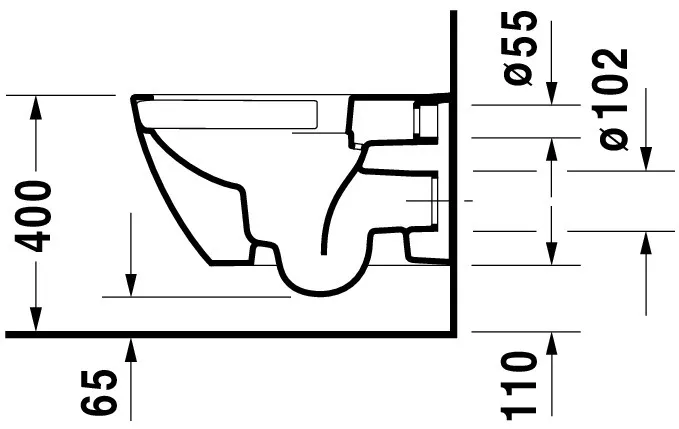 Wand-Tiefspül-WC „Happy D.2“ 36,5 × 33,5 × 54 cm, ohne Spülrand