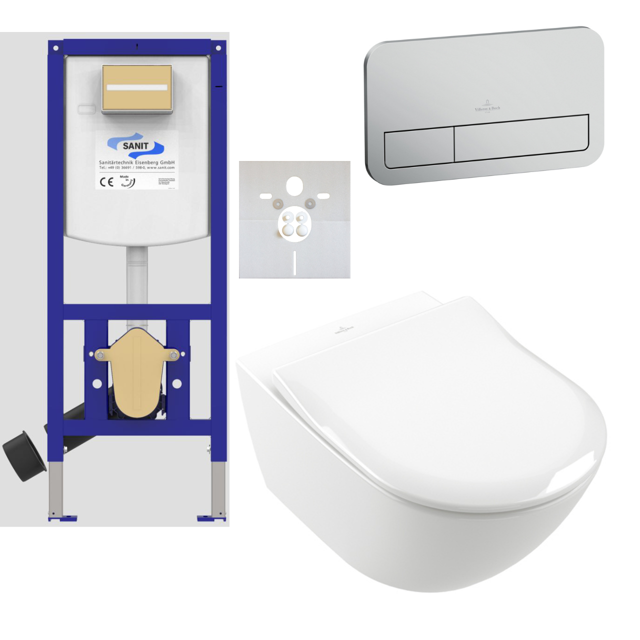 Set Subway 3.0 WC mit Slimseat und ViConnectMattchrom und Element „Subway 3.0“, ohne Spülrand