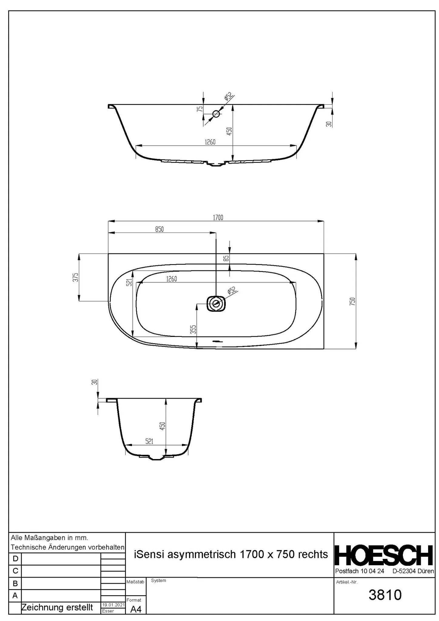 Hoesch iSensi Eck 1700x750 rechts weiß Hoesch iSensi Eck 1700x750 rechts weiß