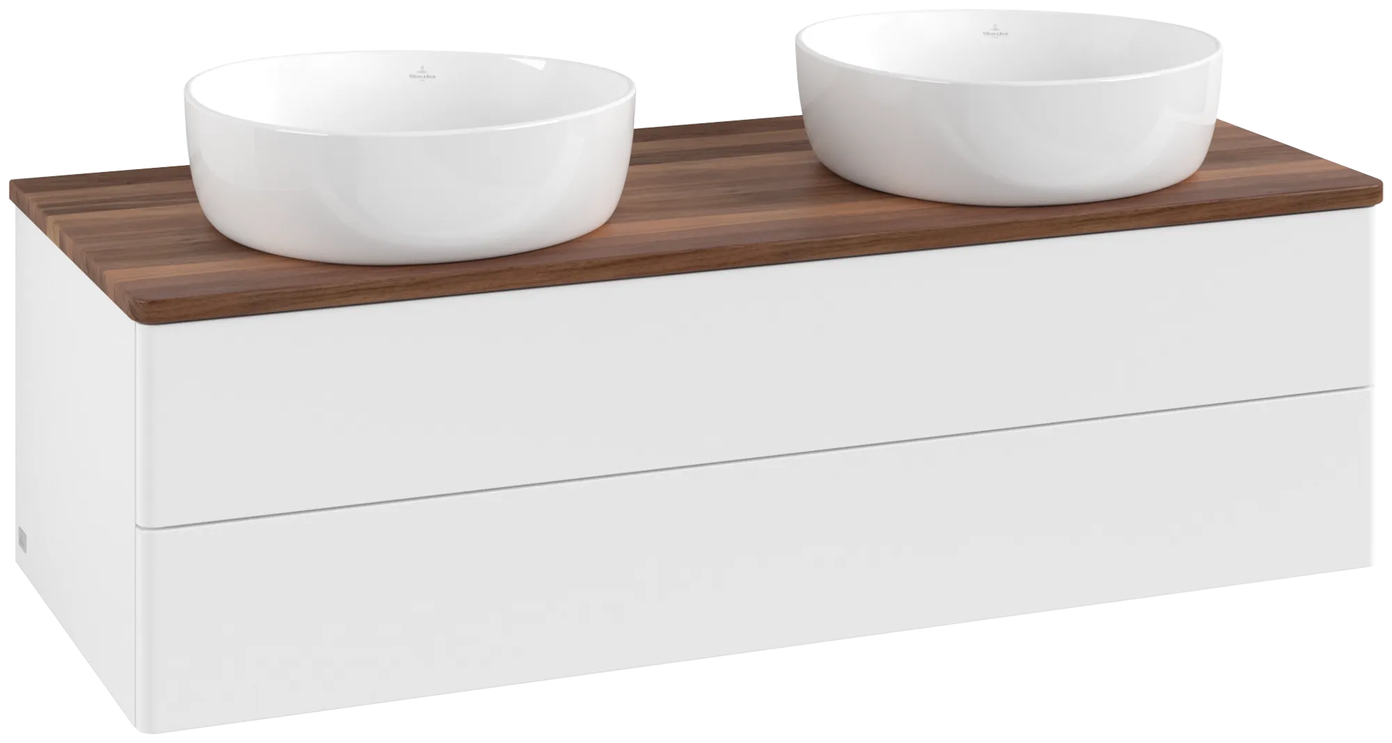 Villeroy & Boch Antao Waschbeckenunterschrank L24_1, 1200x360x500mm, Weiß Matt Lack / Kirsch Walnuss