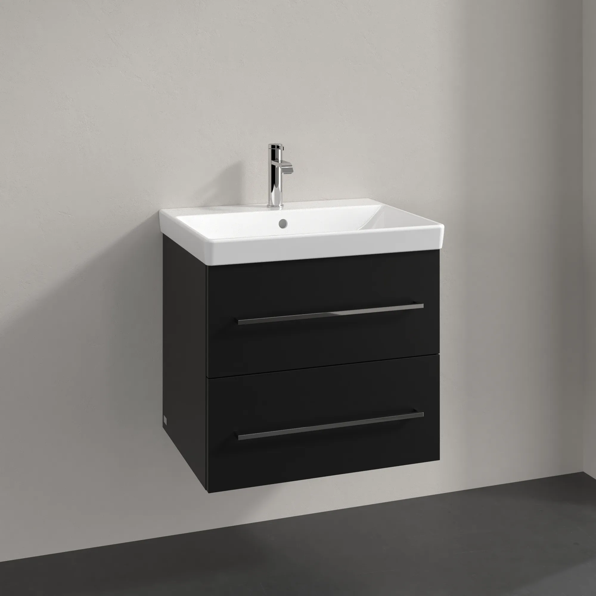 Villeroy & Boch Avento Waschbeckenunterschrank A88900, 576x514x484mm, 2 Auszüge, Waschbecken mittig, Volcano Black Villeroy & Boch Avento Waschbeckenunterschrank A88900, 576x514x484mm, 2 Auszüge, Waschbecken mittig, Volcano Black