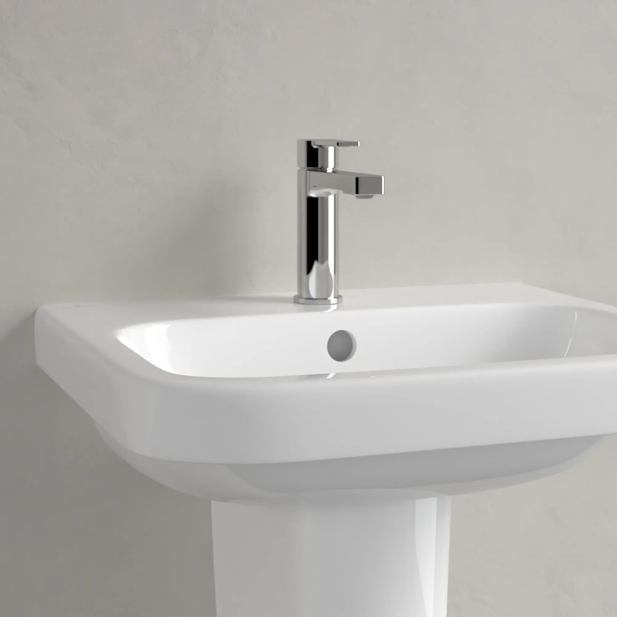 Villeroy & Boch Waschbecken „Architectura“ 550 × 470 × 180 mm, ohne Hahnlochbohrung, für Becken mittig in Weiß Alpin Villeroy & Boch Waschbecken „Architectura“ 550 × 470 × 180 mm, ohne Hahnlochbohrung, für Becken mittig in Weiß Alpin