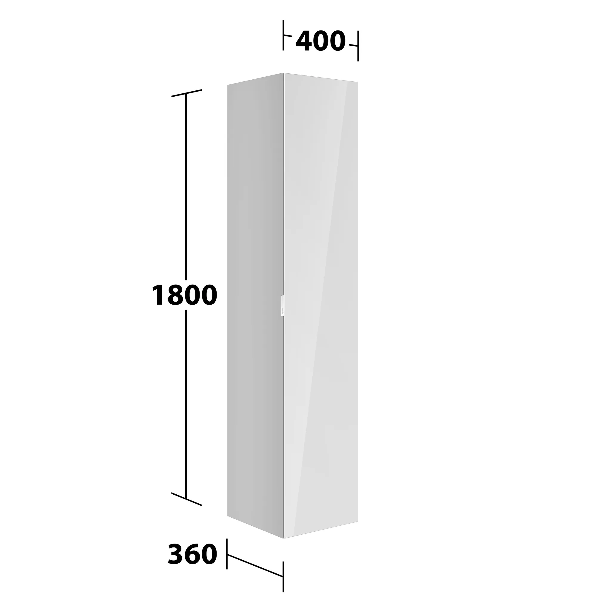 KEUCO Hochschrank „Edition 11 Art“ Manhattan (Glas), Manhattan (Lack, seidenmatt), Anschlag rechts, mit Steckdose 400 × 1800 × 360 mm
