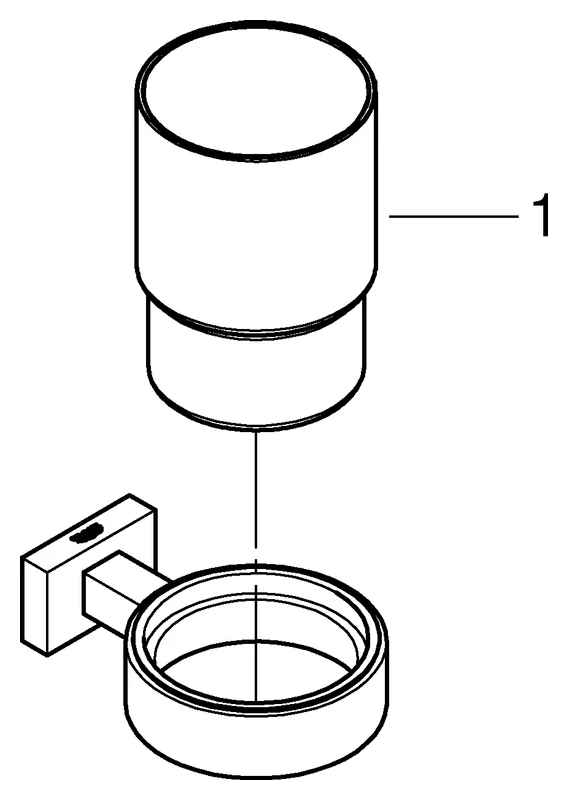Glas Essentials Cube 40755_1, mit Halter, chrom Glas Essentials Cube 40755_1, mit Halter, chrom