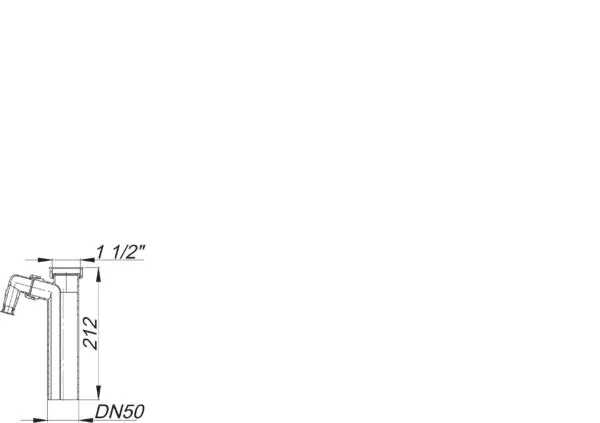 Tauchrohr 010/1, 210 mm, 1 1/2″ x DN 50 Tauchrohr 010/1, 210 mm, 1 1/2″ x DN 50