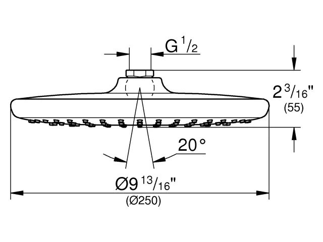 Grohe Tempesta 250 Kopfbrause 1 Strahlart Rain chrom Grohe Tempesta 250 Kopfbrause 1 Strahlart Rain chrom