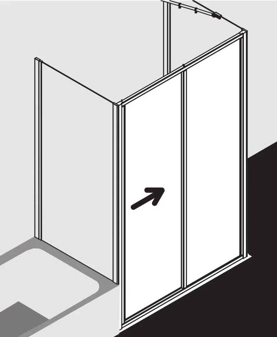 Kermi Duschdesign IBIZA 2000 ST2, 1750x1100 mm, Silber Mattglanz