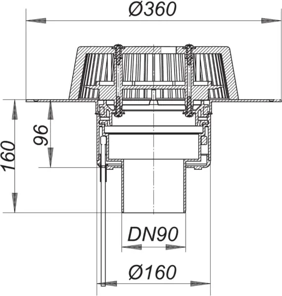 Dachablauf SuperDrain 62 H FPO, DN 90 Dachablauf SuperDrain 62 H FPO, DN 90
