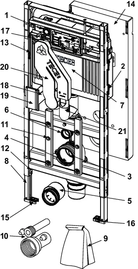 TECElux WC-Modul 400 Bauhöhe 1120 mm höhenverstellbar, mit Geruchsabsaugung TECElux WC-Modul 400 Bauhöhe 1120 mm höhenverstellbar, mit Geruchsabsaugung