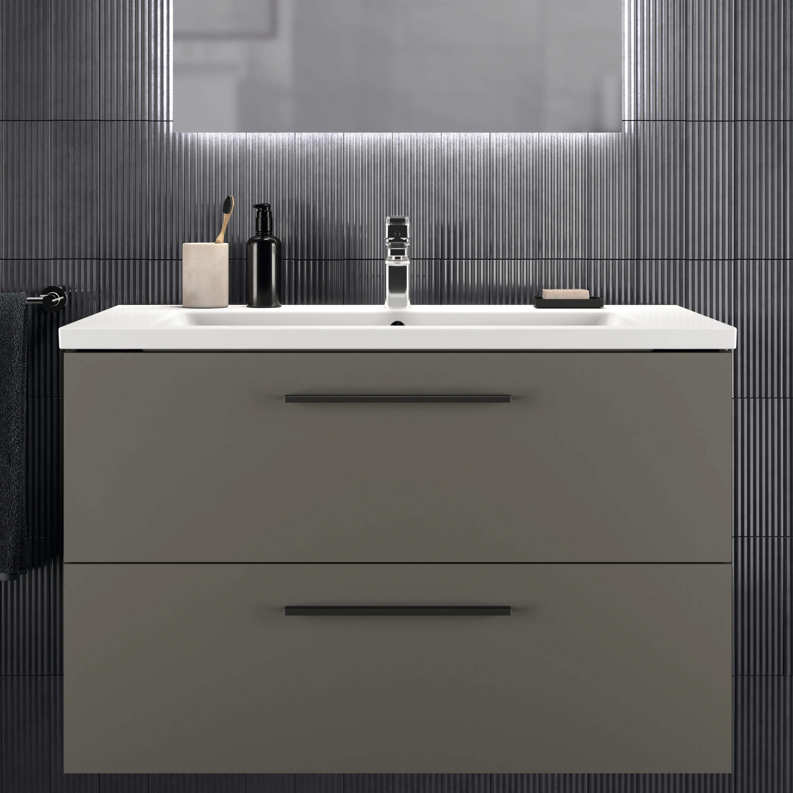 Ideal Standard Waschtischunterschrank „i.lifeB“ 100 × 63 × 50,5 cm Quarzgrau matt