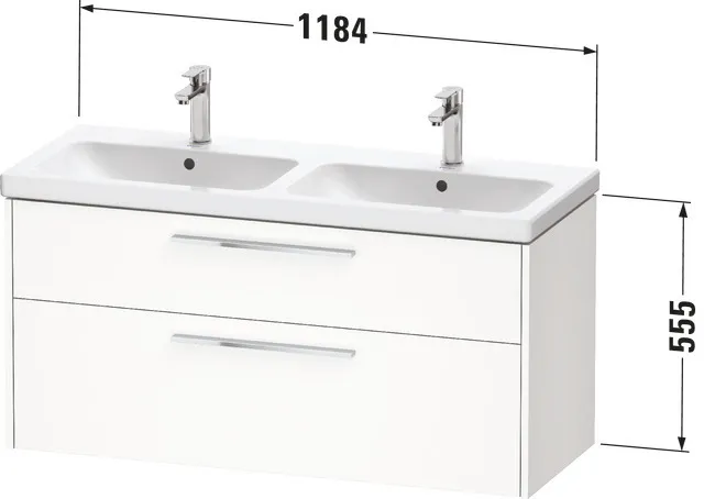 Duravit Waschtischunterschrank für Doppelwaschtisch Wandhängend „D-Code“ 118,4 × 55,5 × 46 cm in Taupe Matt Duravit Waschtischunterschrank für Doppelwaschtisch Wandhängend „D-Code“ 118,4 × 55,5 × 46 cm in Taupe Matt