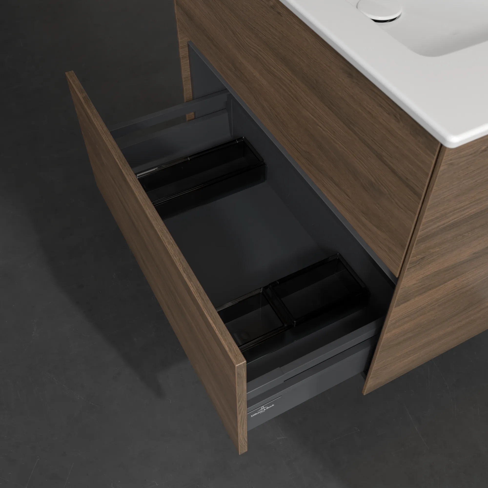 Villeroy & Boch Waschbeckenunterschrank Collaro C14400, Arizona Oak, 761x610x480 mm, 2 Auszüge mit SoftClosing, Wandmontage