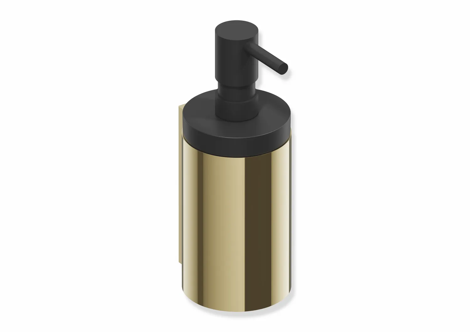 Seifenspender mit Halter des Systems 162, Halter aus Edelstahl, PVD, Seifenspender aus Polyamid, schwarz, Pumpe aus Edelstahl, PVD, Füllmenge ca. 200 ml, D: 70 mm, H: 182 mm, T: 85 mm, in Farbe CK (Messing glänzend) Seifenspender mit Halter des Systems 162, Halter aus Edelstahl, PVD, Seifenspender aus Polyamid, schwarz, Pumpe aus Edelstahl, PVD, Füllmenge ca. 200 ml, D: 70 mm, H: 182 mm, T: 85 mm, in Farbe CK (Messing glänzend)