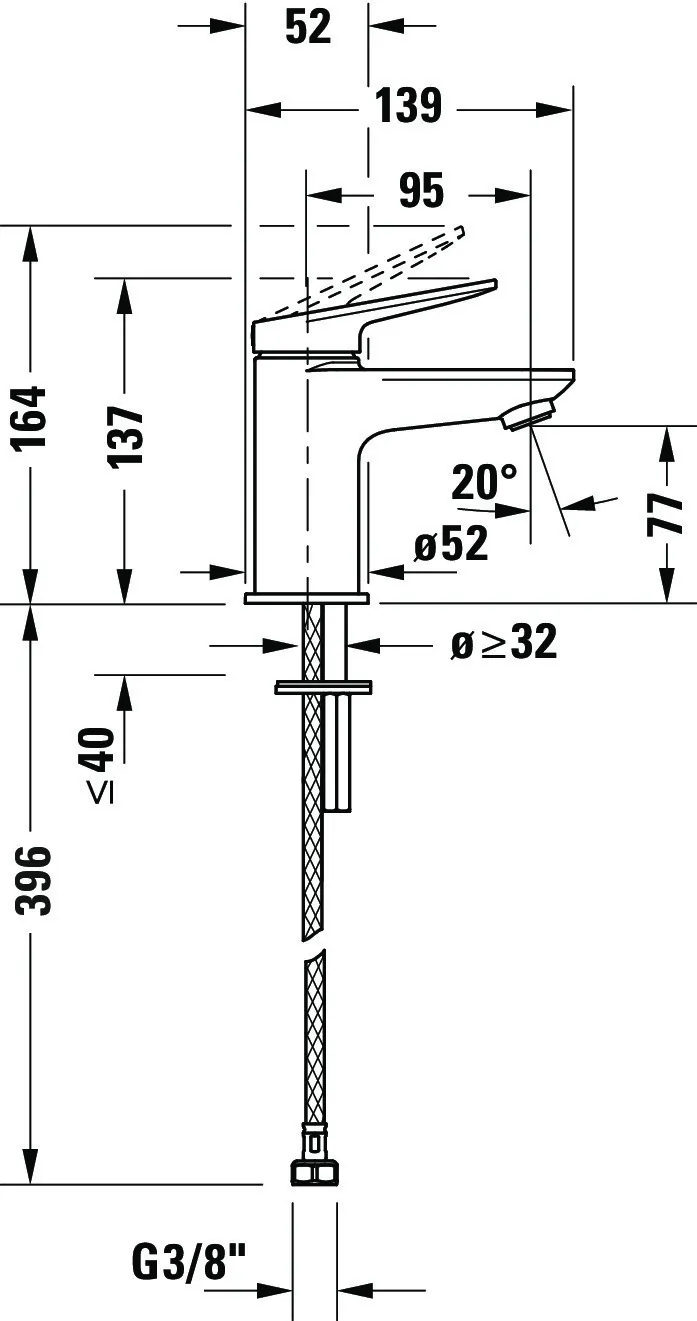 Wave 1Heb-Wtmi S Brz Gebürstet 52x137x139 Ala:95 Ansm SchAns:3/8" Strhl