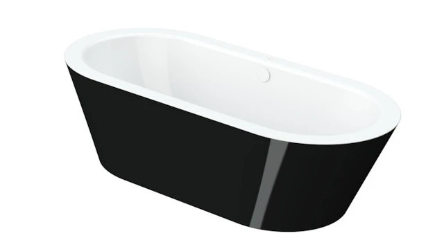Bette oval Badewanne „BetteStarlet Oval Silhouette“ 195 × 95 cm in Schwarz (glänzend)
