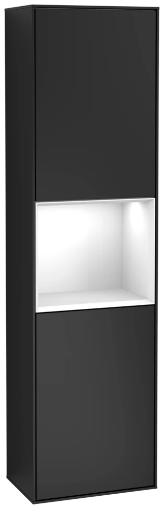 Villeroy & Boch Hochschrank Finion F460GF 418x1516x270 mm, 2 Türen, Black Matt Lacquer, mit Beleuchtung und Push-to-open Funktion Villeroy & Boch Hochschrank Finion F460GF 418x1516x270 mm, 2 Türen, Black Matt Lacquer, mit Beleuchtung und Push-to-open Funktion