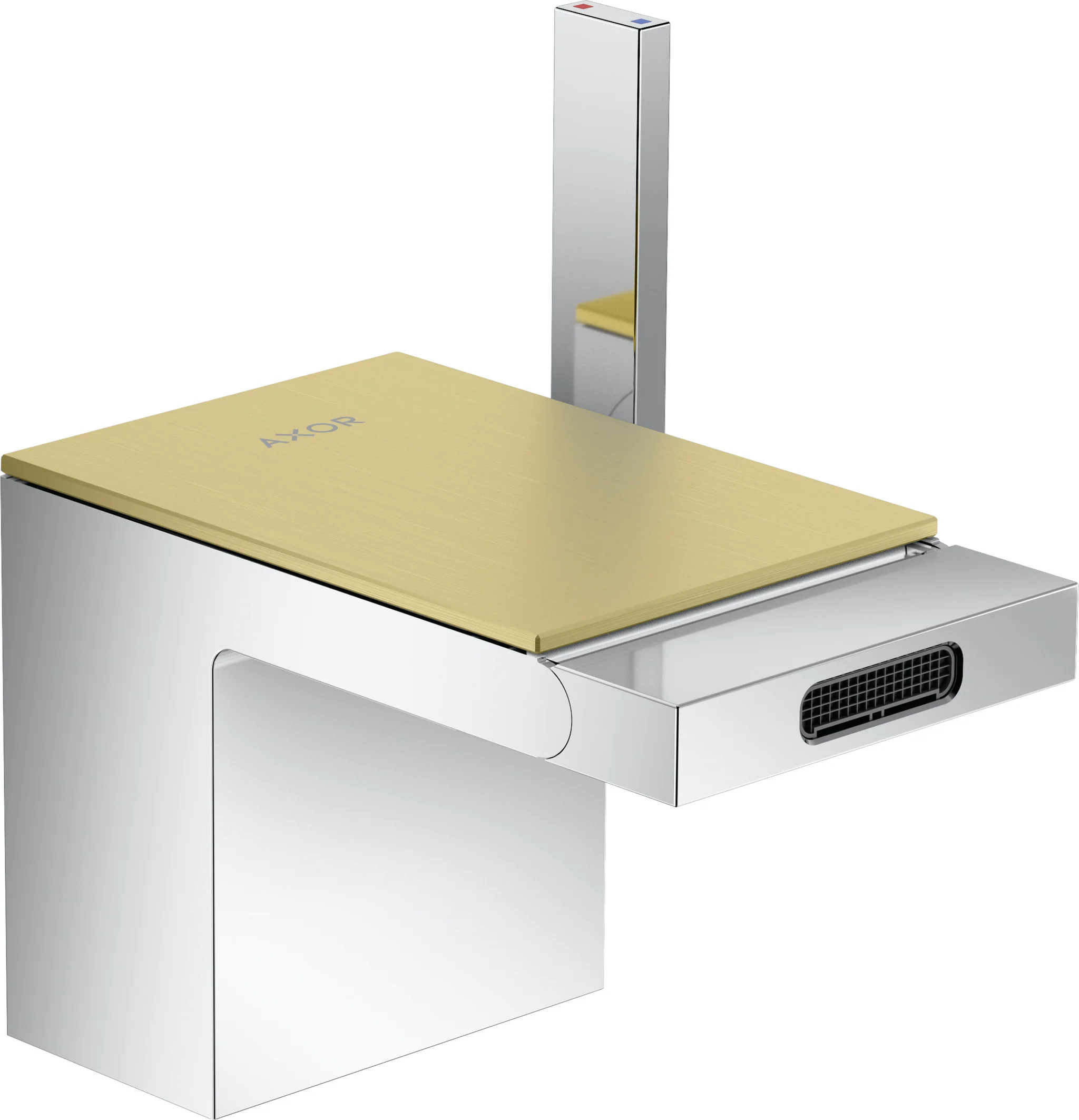 Hansgrohe AXOR MyEdition Bidetmischer - Einhebel-Bidetmischer mit Push-Open Ablaufgarnitur, Chrom, Ausladung 121 mm, Auslaufhöhe 83 mm