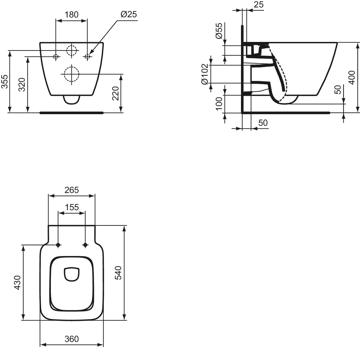 WC „StradaII“ 36 × 35 × 54 cm WC „StradaII“ 36 × 35 × 54 cm
