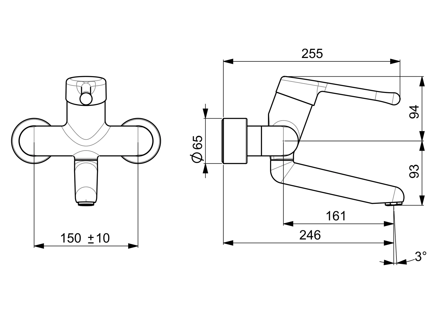 HansaMEDIPRO Einhebelmischer Waschtischbatterie 0255, lang Ausladung 246 mm DN15 Chrom HansaMEDIPRO Einhebelmischer Waschtischbatterie 0255, lang Ausladung 246 mm DN15 Chrom