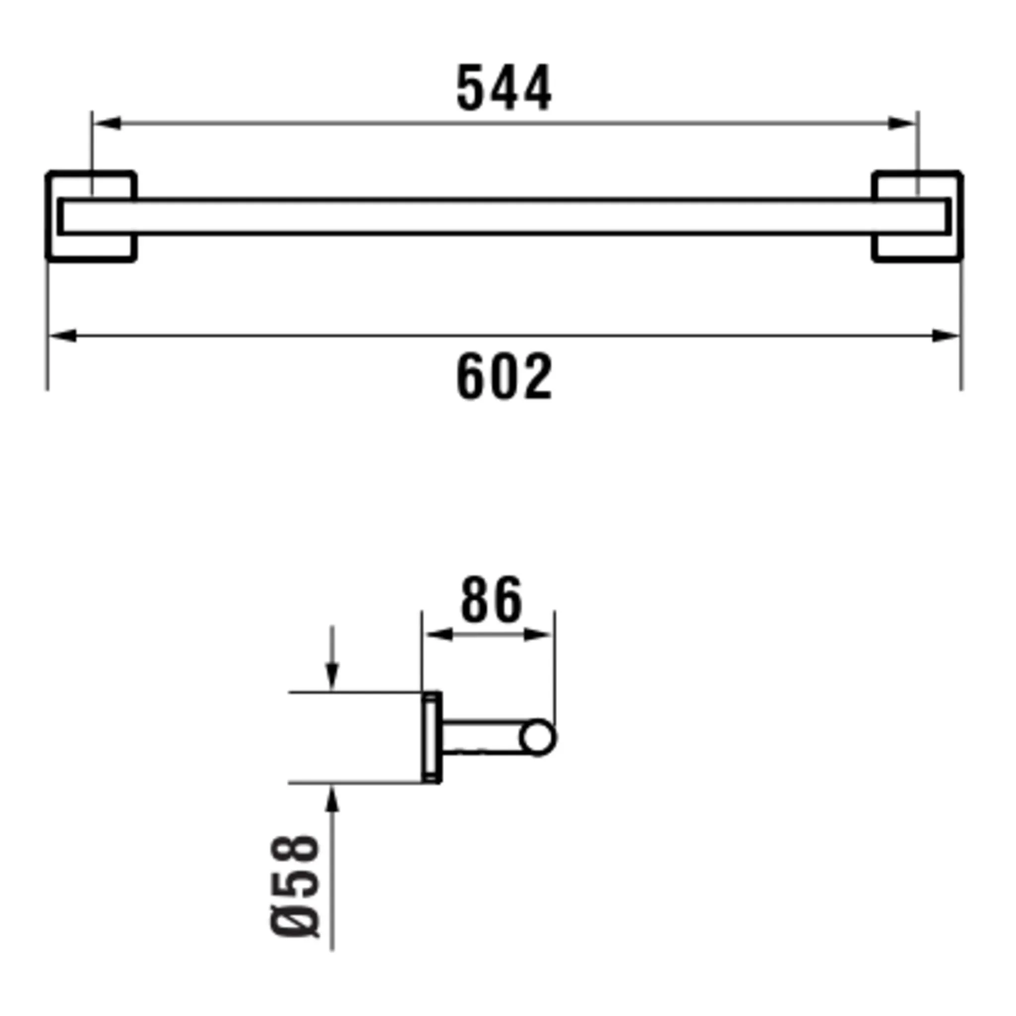 Niara S Handtuchstange 38107.2 60 cm titanschwarz matt Niara S Handtuchstange 38107.2 60 cm titanschwarz matt