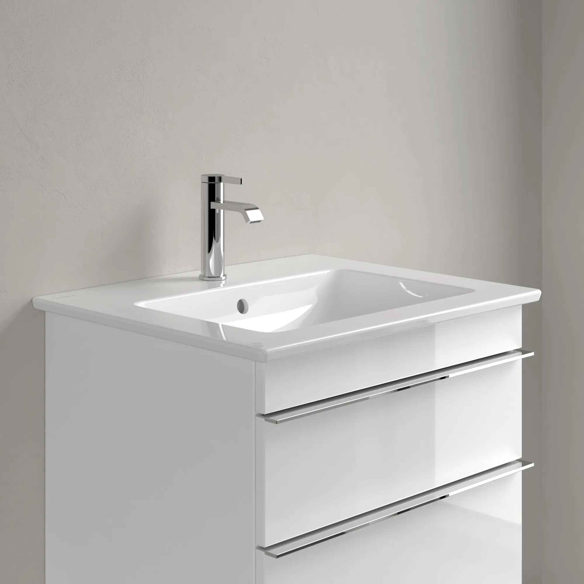 Villeroy & Boch Wandwaschtisch „Venticello“ 600 × 505 × 165 mm, für Becken mittig, mit Hahnlochbohrung, Hahnlochposition mittig in Weiß Alpin Villeroy & Boch Wandwaschtisch „Venticello“ 600 × 505 × 165 mm, für Becken mittig, mit Hahnlochbohrung, Hahnlochposition mittig in Weiß Alpin