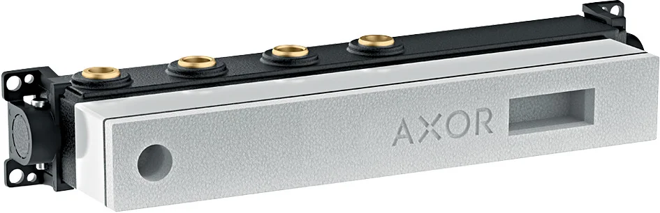 Hansgrohe AXOR Thermostatmodul Select - Grundkörper für 2 Verbraucher, Rp 3/4, DN15/DN20, horizontale Montage, schallentkoppelt, Einbautiefe 94–122 mm