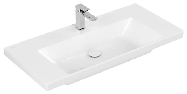 Villeroy & Boch Wandwaschtisch aus TitanCeram „Subway 3.0“ 1000 × 470 × 165 mm, ohne Hahnlochbohrung, Hahnlochposition mittig in Weiß Alpin Villeroy & Boch Wandwaschtisch aus TitanCeram „Subway 3.0“ 1000 × 470 × 165 mm, ohne Hahnlochbohrung, Hahnlochposition mittig in Weiß Alpin