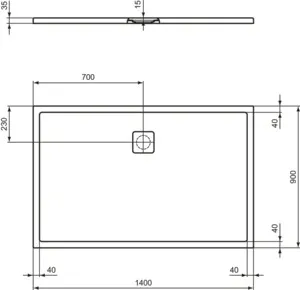 Ideal Standard Duschwanne „UltraFlatEvo“