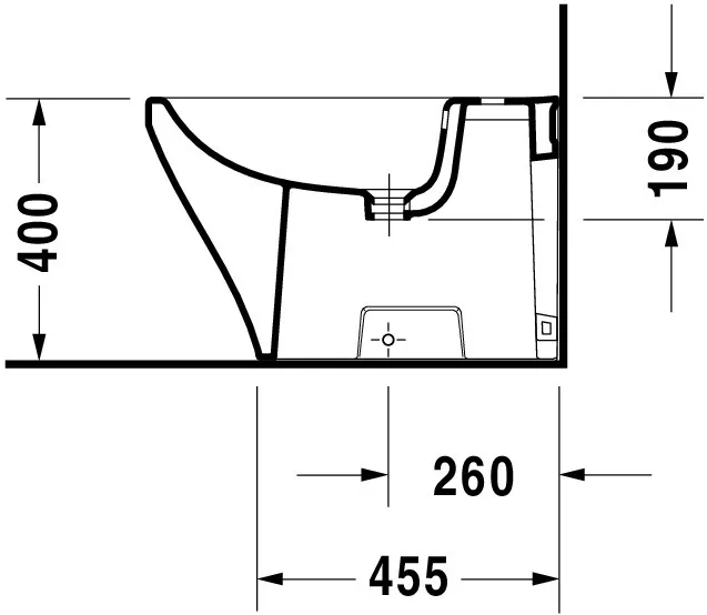 Duravit Stand-Bidet „DuraStyle“, Befestigung sichtbar 37 × 63 × 40 cm