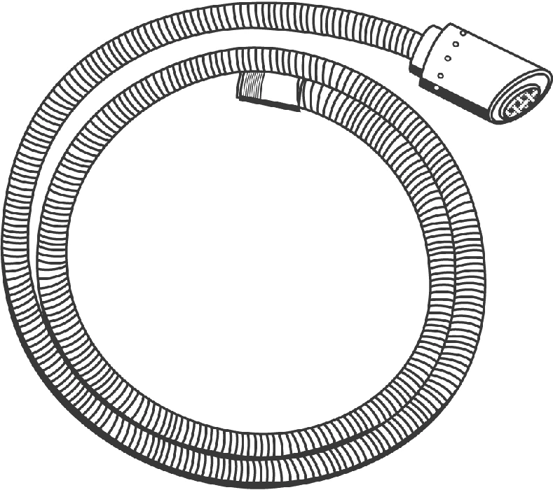 Auslaufbrause 46246, herausziehbar, für Spültisch-Einlochbatterien, Zedra Einhand-Spültischbatterie, (33 708 000), Zedra (33 738), Europlus (33 858), chrom