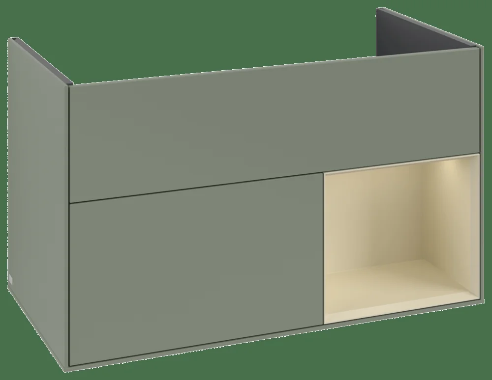 Villeroy & Boch Finion Waschbeckenunterschrank F04 996x591x498mm Olive Matt / Silk Grey