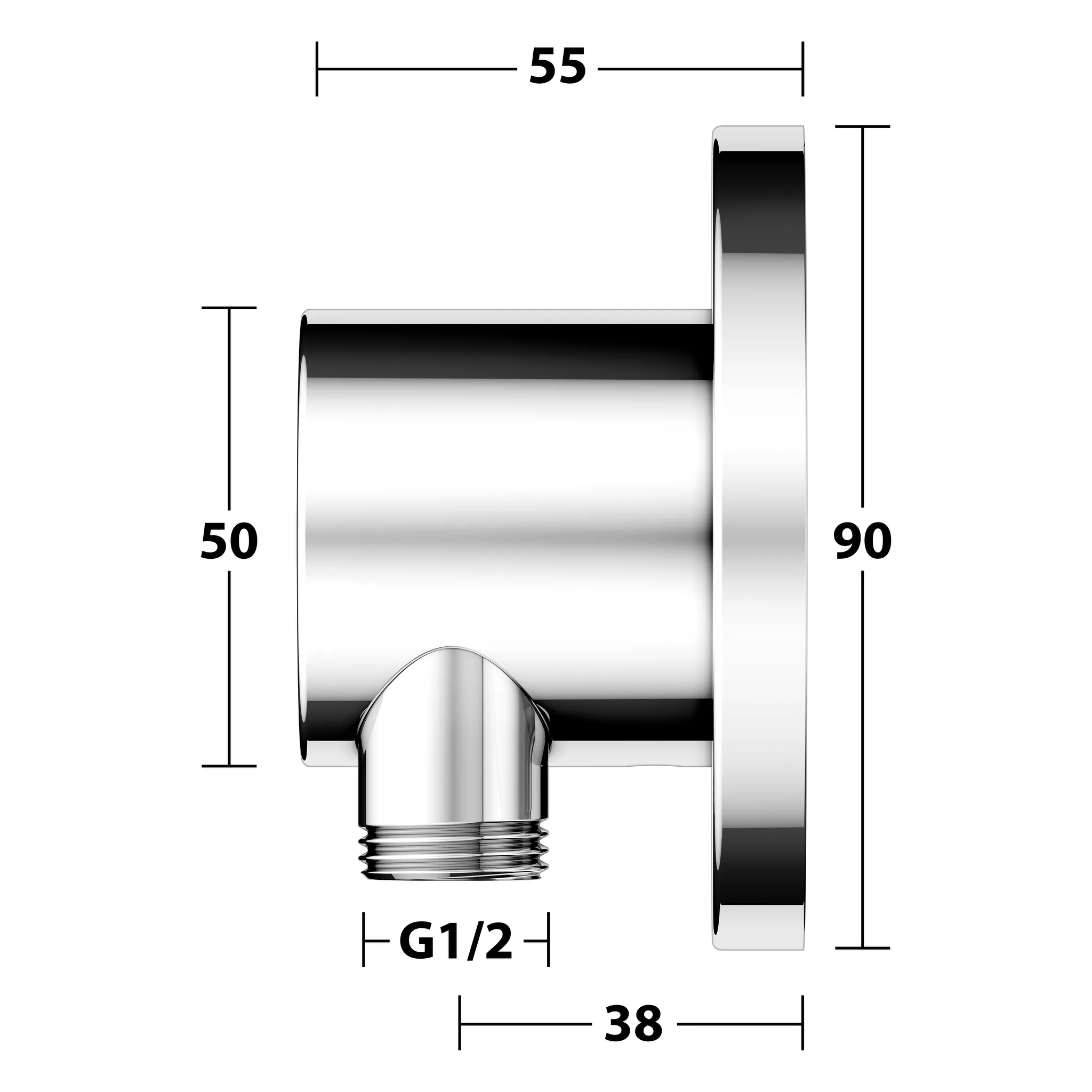 IXMO 59592010001 Schlauchanschluß DN15 mit Brausehalter rund verchromt