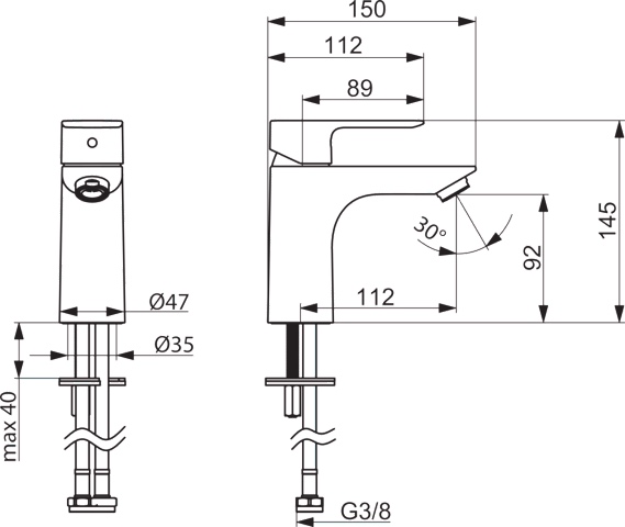 Einhand-Waschtischarmatur „Basic XL“ Ausladung 112 mm in Chrom Einhand-Waschtischarmatur „Basic XL“ Ausladung 112 mm in Chrom