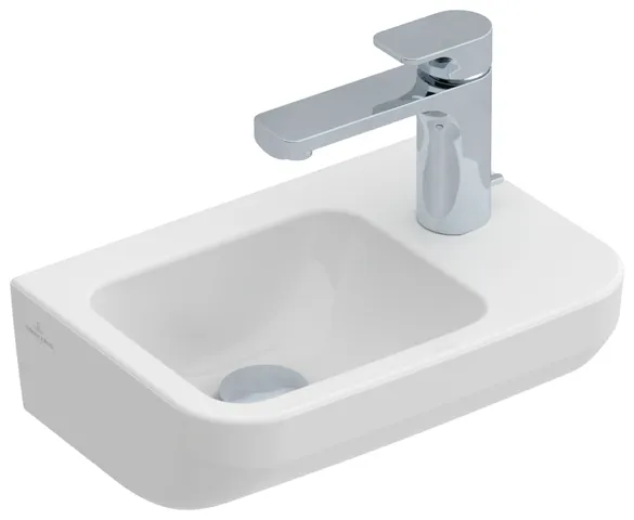 Villeroy & Boch Handwaschbecken „Architectura“ 360 × 260 × 140 mm, für Becken mittig, ohne Hahnlochbohrung in Weiß Alpin Villeroy & Boch Handwaschbecken „Architectura“ 360 × 260 × 140 mm, für Becken mittig, ohne Hahnlochbohrung in Weiß Alpin