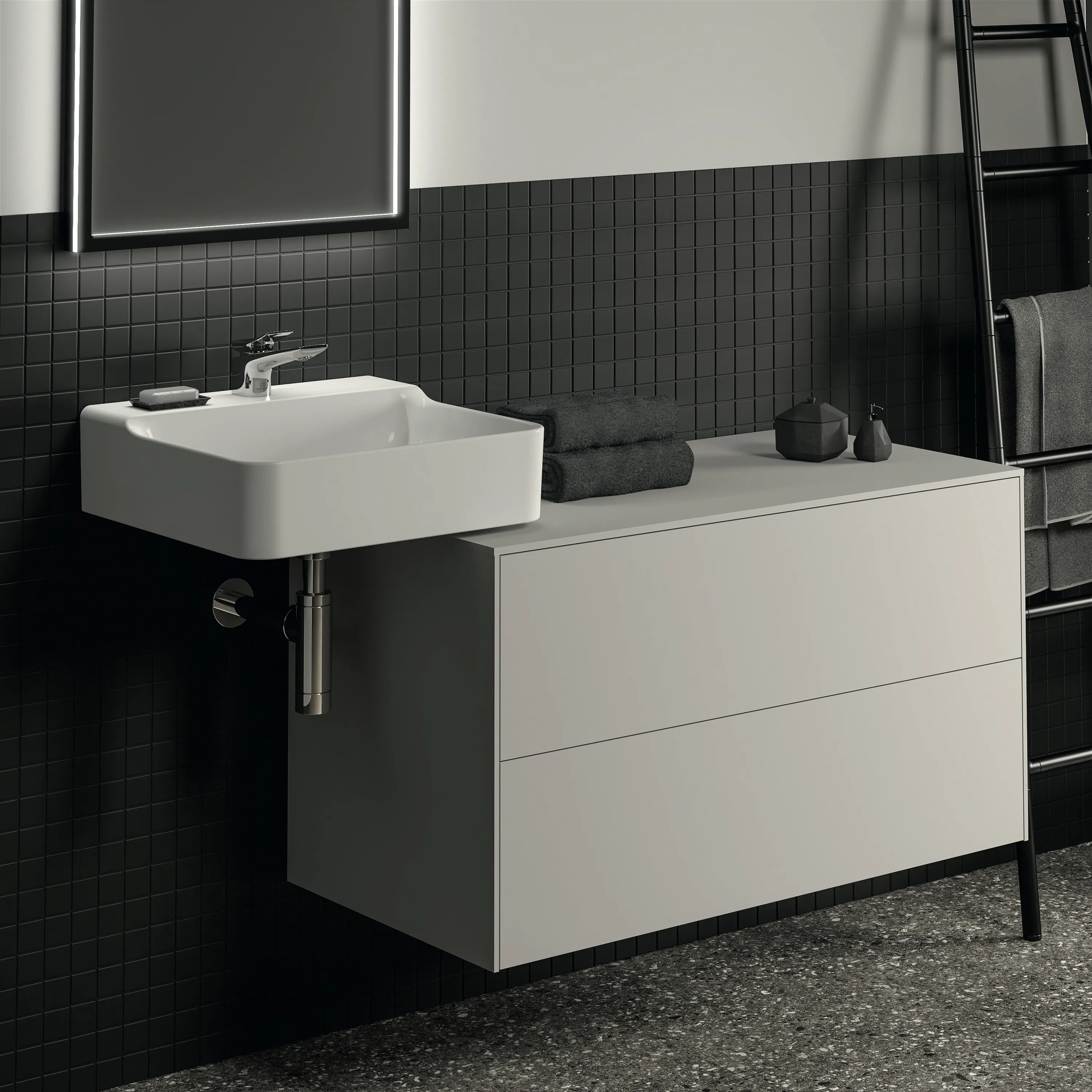 Ideal Standard Waschtischunterschrank Conca, 2 Auszüge, Weiß Ideal Standard Waschtischunterschrank Conca, 2 Auszüge, Weiß