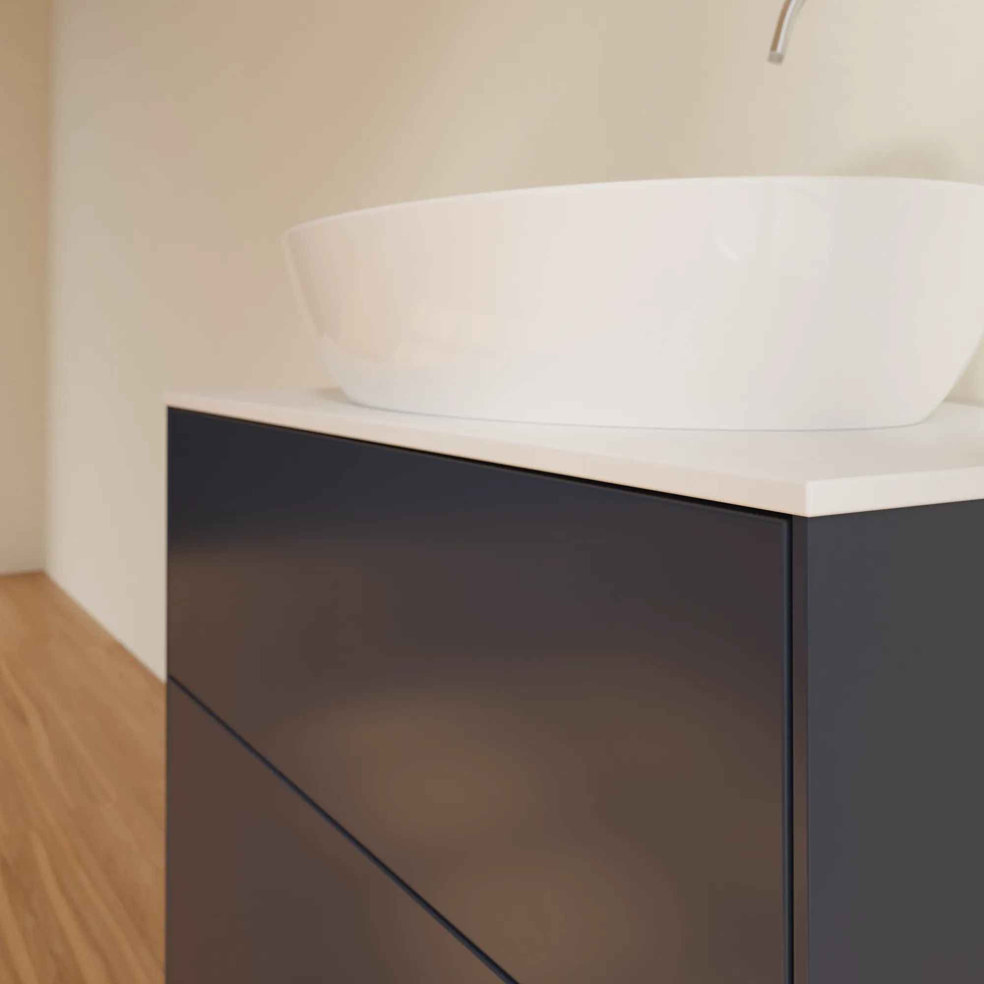 Villeroy & Boch Waschbeckenunterschrank Finion F87, Midnight Blue Matt Lacquer, 800x603x501 mm, mit SoftClosing und Push-to-open Funktion Villeroy & Boch Waschbeckenunterschrank Finion F87, Midnight Blue Matt Lacquer, 800x603x501 mm, mit SoftClosing und Push-to-open Funktion
