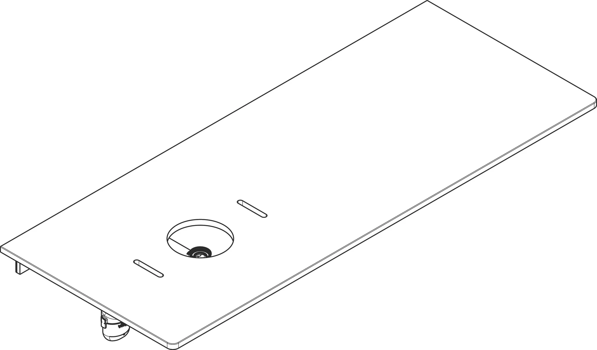 Xelu Q Konsole 1360/550 mit Ausschnitt links für Aufsatzwaschtisch ohne Hahnloch Weiß Hochglanz
