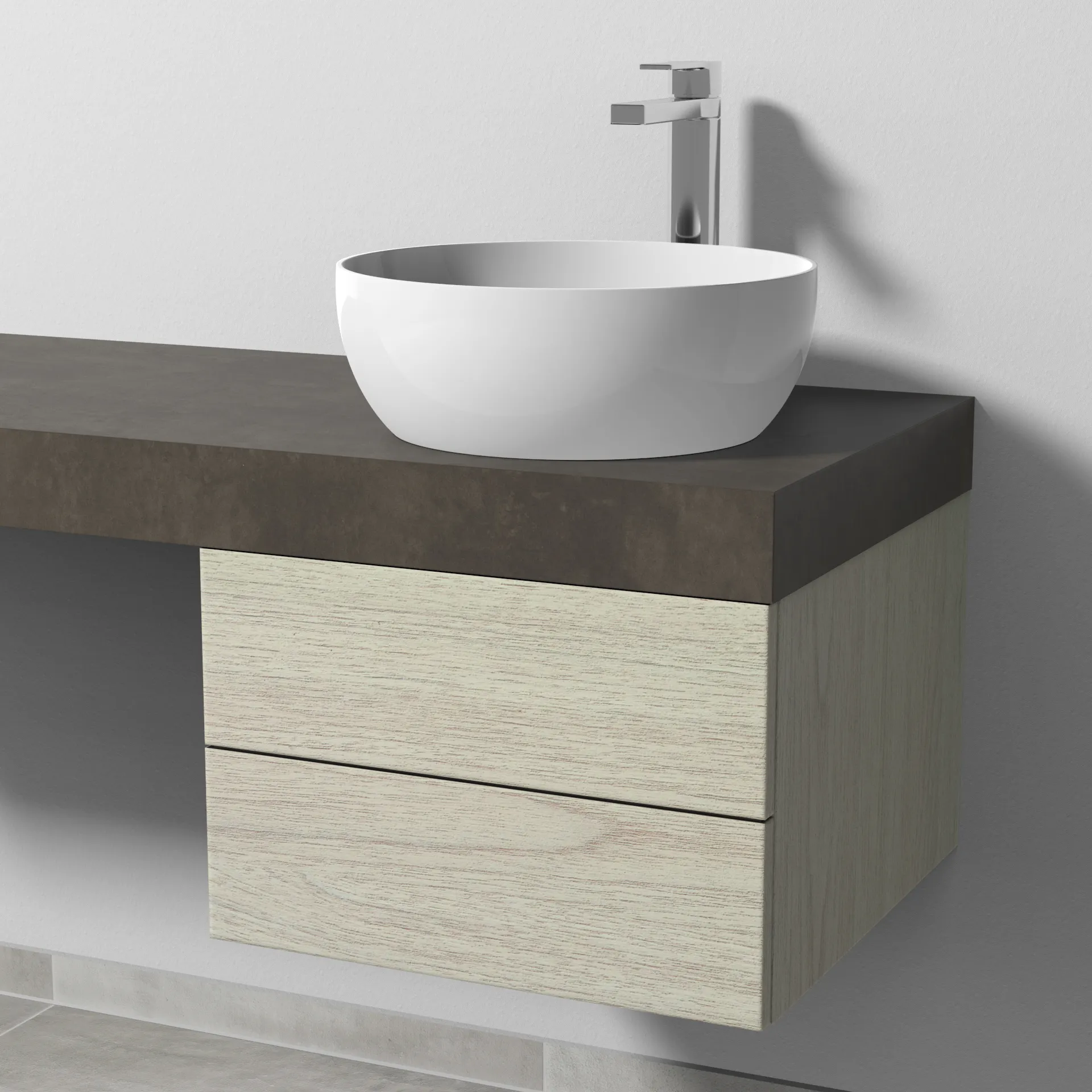 Sanipa Waschtischunterschrank „2morrow“ 500 × 340 × 520 mm in White Oak