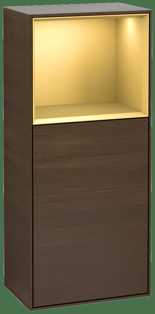 Villeroy & Boch Finion Seitenschrank G51 418x936x270mm Walnut Veneer Gold Matt