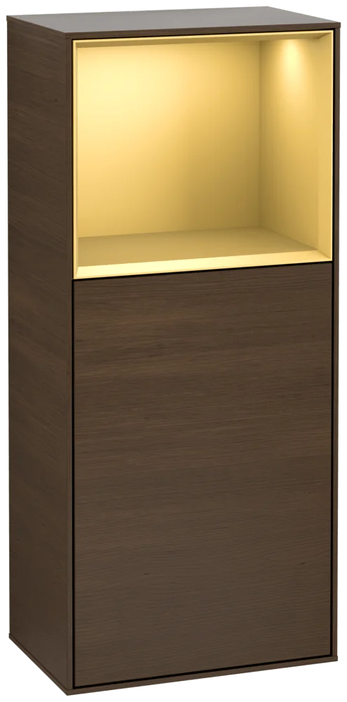 Villeroy & Boch Finion Seitenschrank G51 418x936x270mm Walnut Veneer Gold Matt