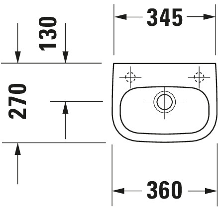 Handwaschbecken „D-Code“, Form rechteckig 36 × 27 cm 